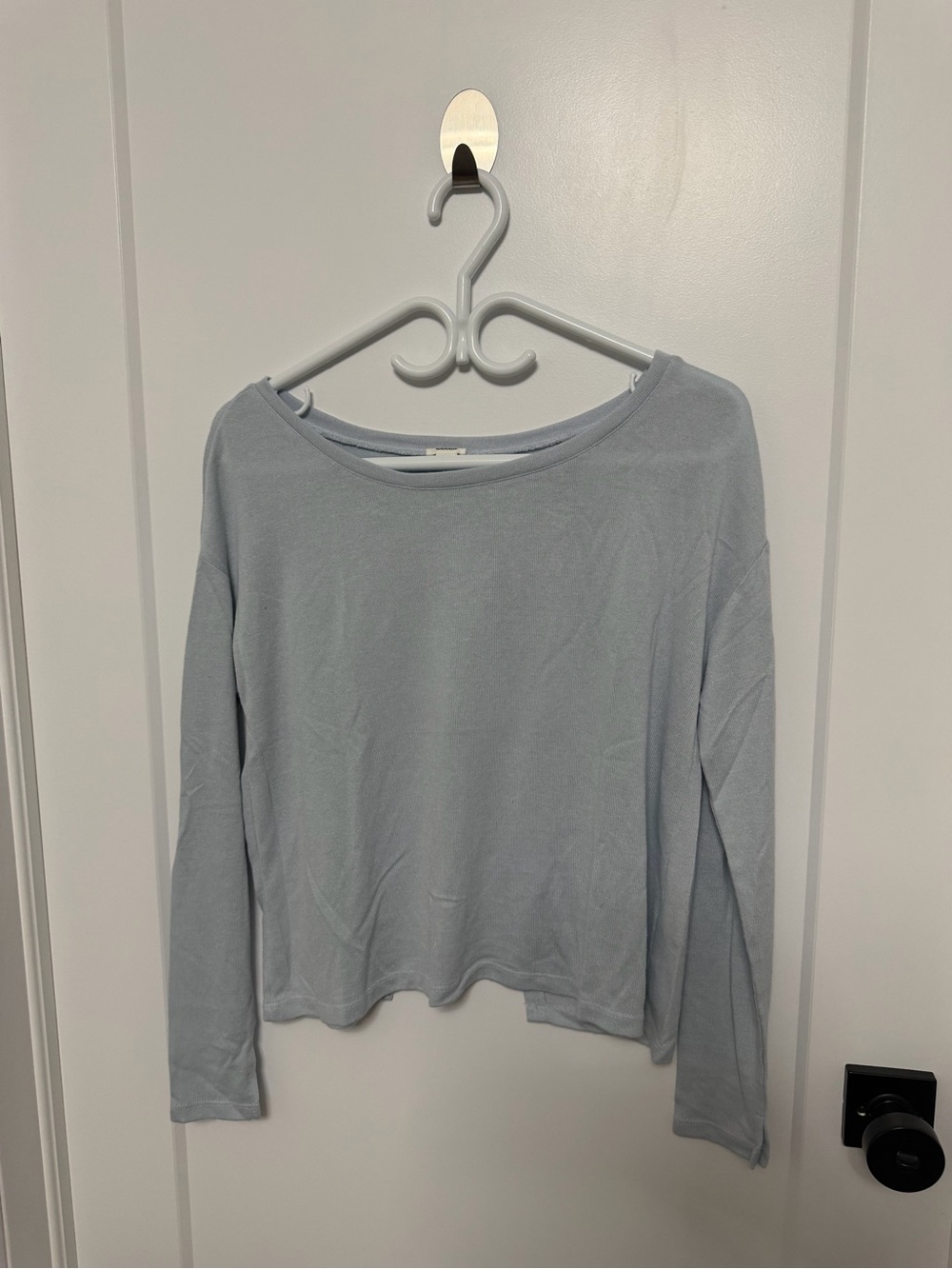 Garage Pale Blue Scoop Neck Long-Sleeve Top